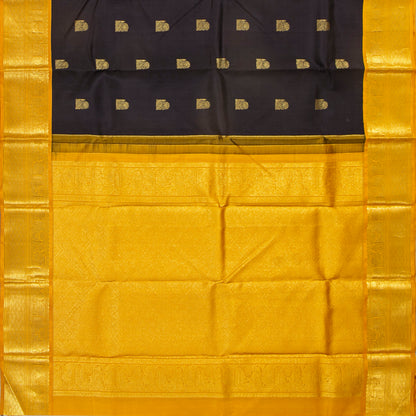 Brown And Yellow Kanchipuram Silk Saree For Festive Wear PV NYC 1844