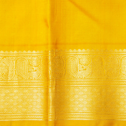 Brown And Yellow Kanchipuram Silk Saree For Festive Wear PV NYC 1844