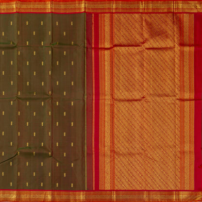 Maanthulir Green And Red Kanchipuram Silk Saree For Festive Wear PV NYC 1778