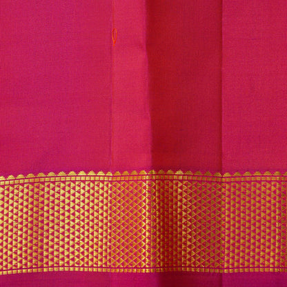 Orange And Magenta Kanchipuram Silk Saree With Arai Maadam Borders For Festive Wear PV NYC 1774