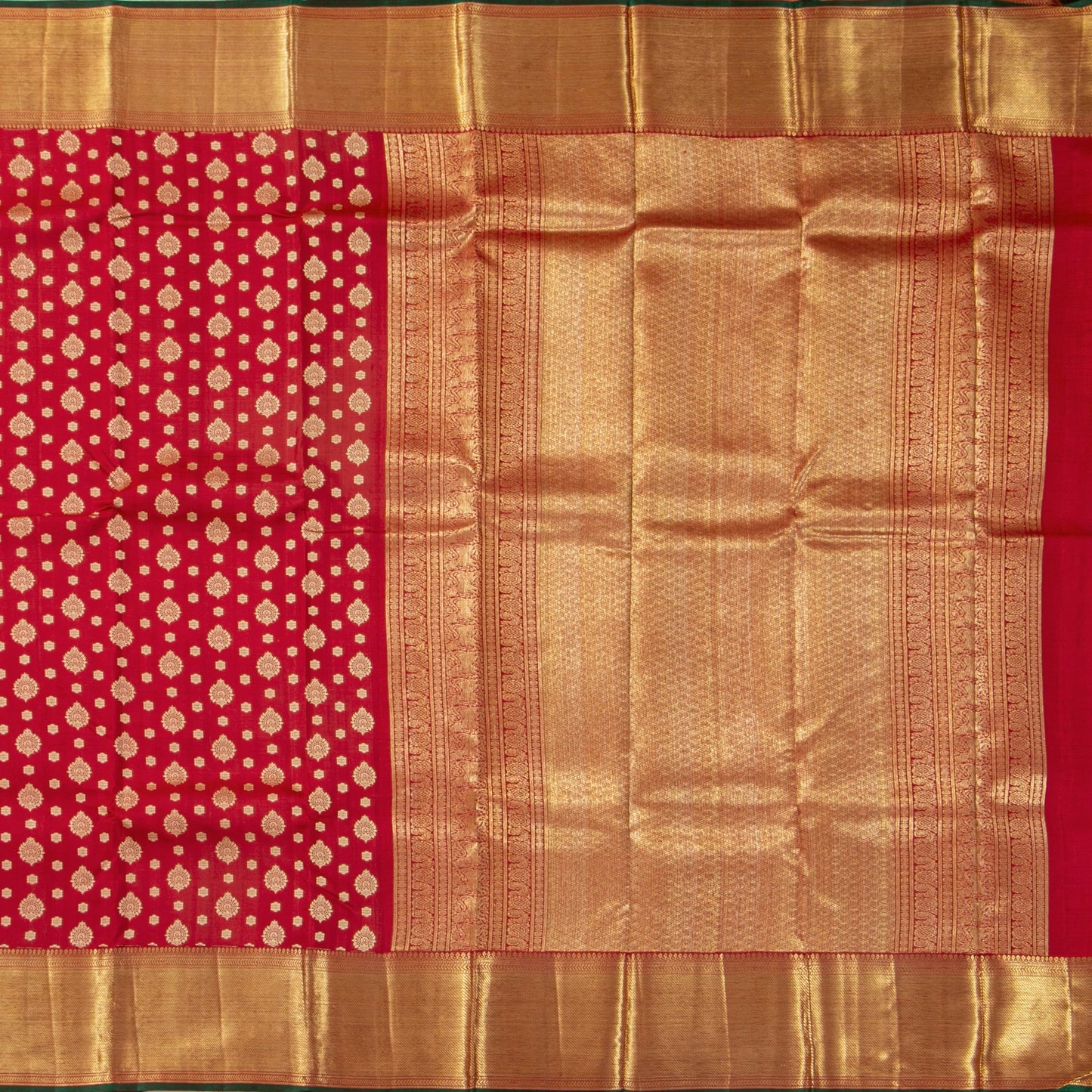 Red Kanchipuram Silk Saree For Wedding Wear PV NYC 1843
