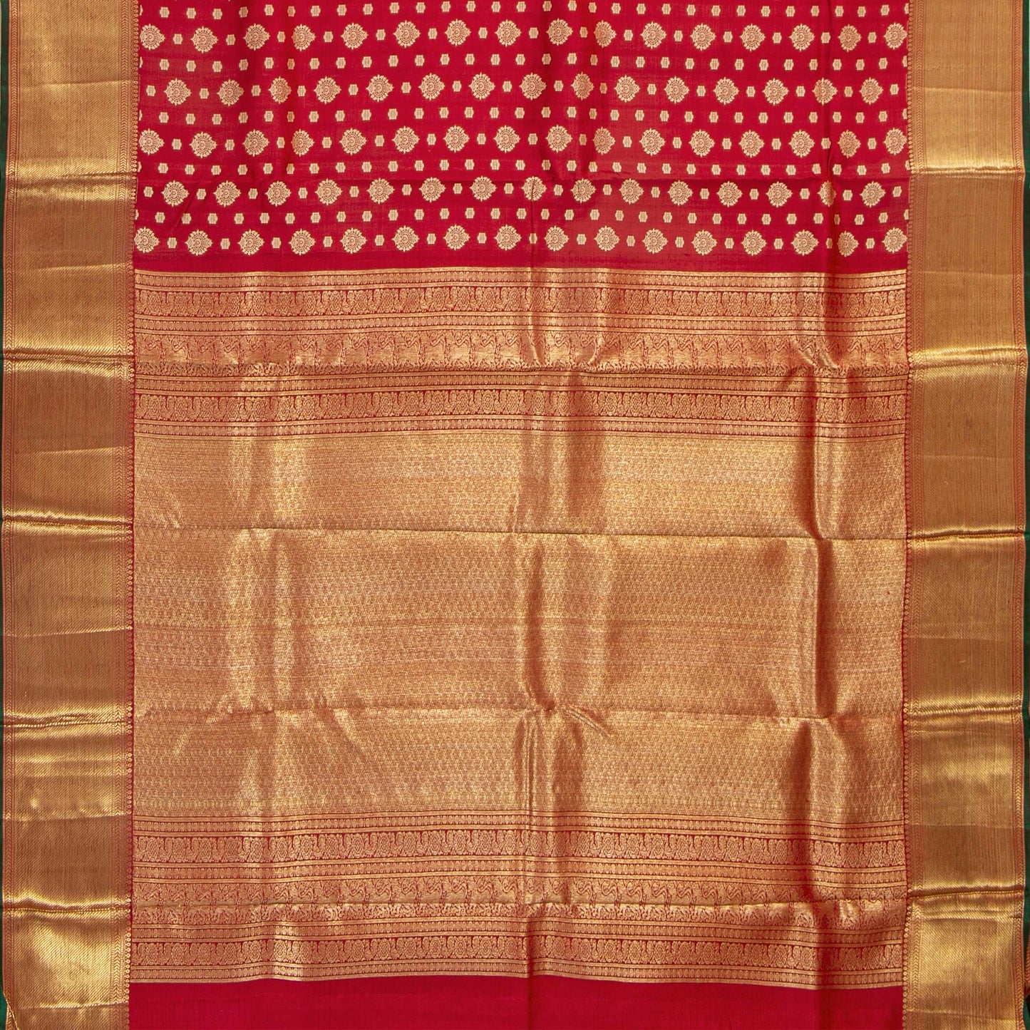Red Kanchipuram Silk Saree For Wedding Wear PV NYC 1843