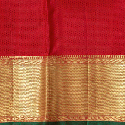 Red Kanchipuram Silk Saree For Wedding Wear PV NYC 1843
