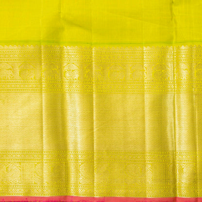 Purple And Light Green Kanchipuram Silk Saree For Bridal Wear PV NYC 1855