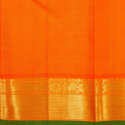 Light Green And Orange Kanchipuram Silk Saree For Festive Wear PV NYC 1821