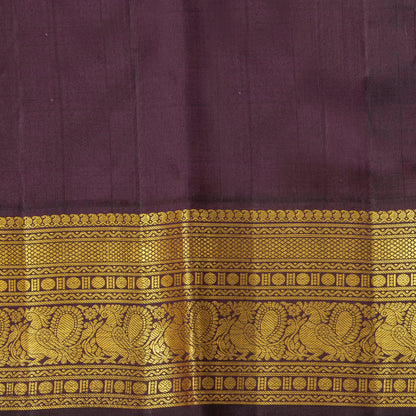 White And Purple Kanchipuram Silk Saree With Korvai Border For Festive Wear PV NYC 1749 - Silk Sari - Panjavarnam PV NYC 1749