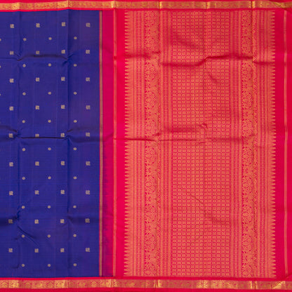 Blue And Pink Kanchipuram Silk Saree For Wedding Wear PV NYC 1849 - Silk Sari - Panjavarnam PV NYC 1849