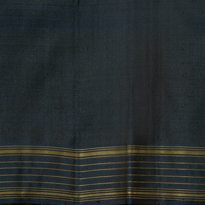 Mehandi Green And Navy Blue Kanchipuram Silk Saree For Festive Wear PV NYC 1865