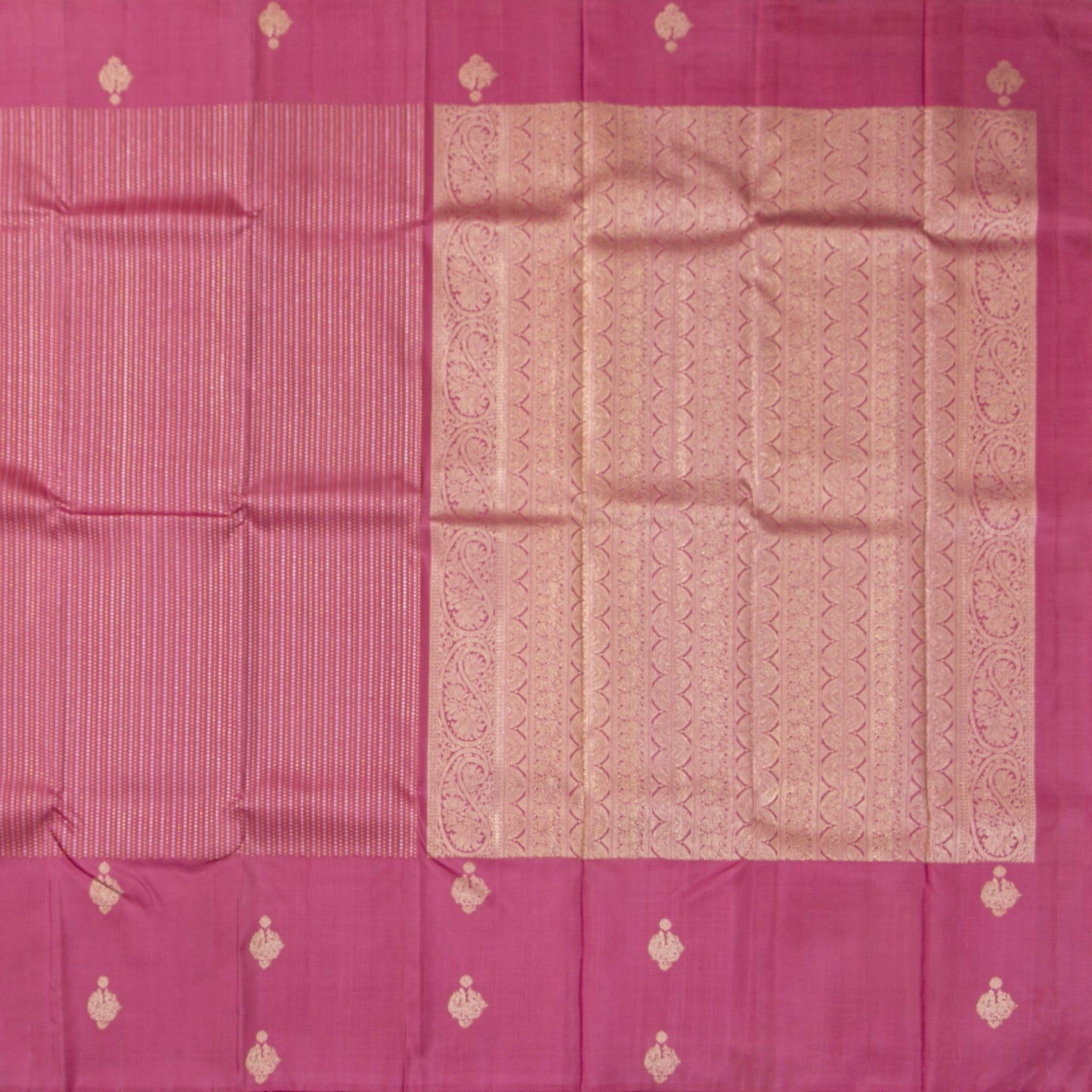 Pink Kanchipuram Silk Saree For Festive Wear PV NYC 1840