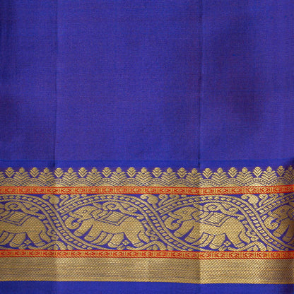 Olive Green And Royal Blue Kanchipuram Silk Saree For Festive Wear PV NYC 1815