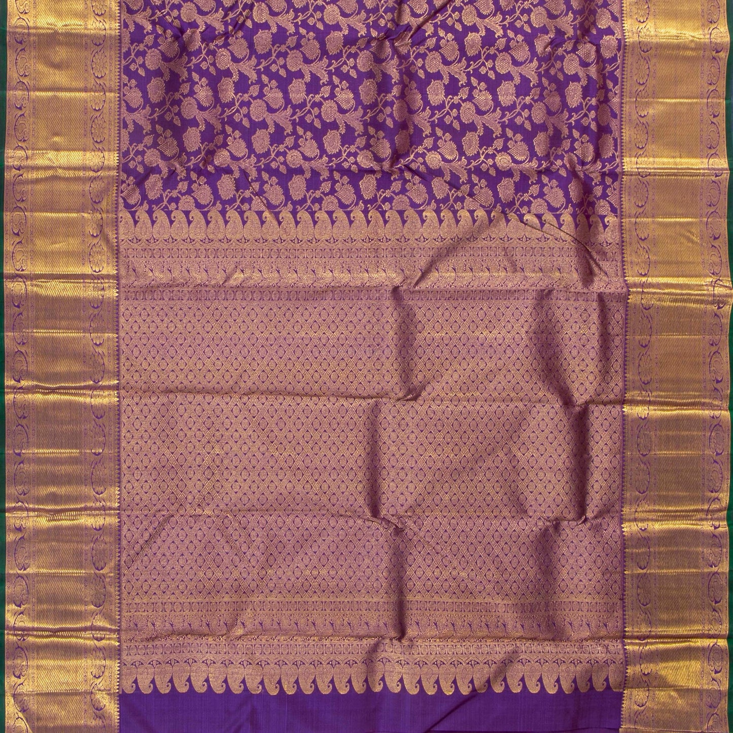 Purple And Gold Kanchipuram Silk Saree For Bridal Wear PV NYC 1770