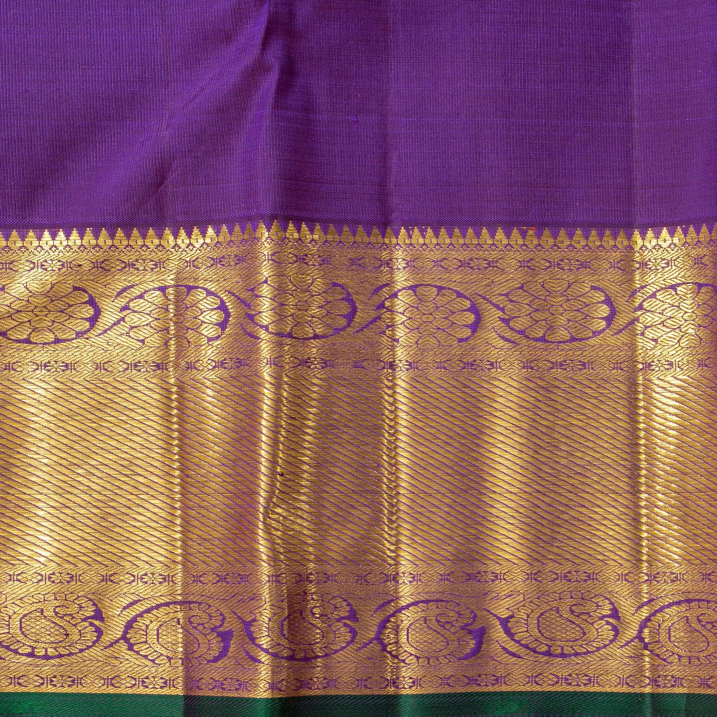 Purple And Gold Kanchipuram Silk Saree For Bridal Wear PV NYC 1770