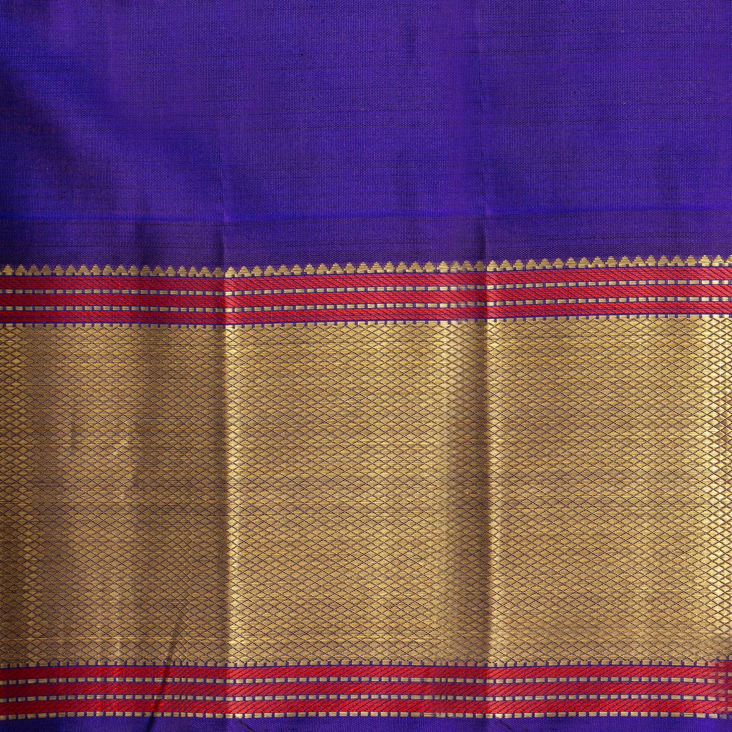 Lavender And Blue Kanchipuram Silk Saree For Bridal Wear PV NYC 1767