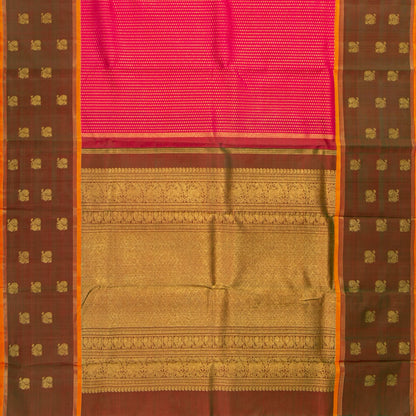 Pink And Maanthulir Green Kanchipuram Silk Saree For Wedding Wear PV NYC 1753 - Silk Sari - Panjavarnam PV NYC 1753
