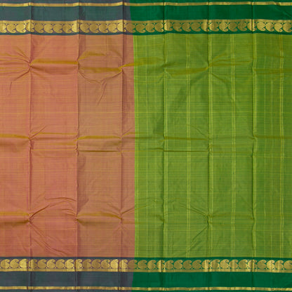 Brown And Green Kanchipuram Silk Saree For Festive Wear PV NYC 1862