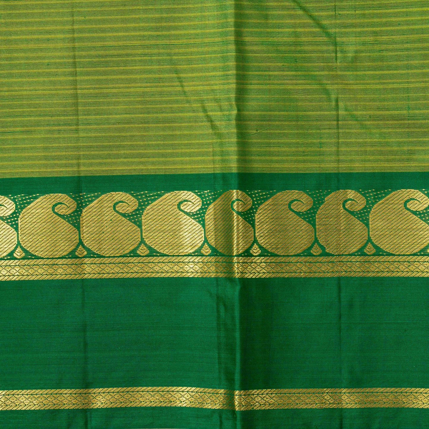 Brown And Green Kanchipuram Silk Saree For Festive Wear PV NYC 1862