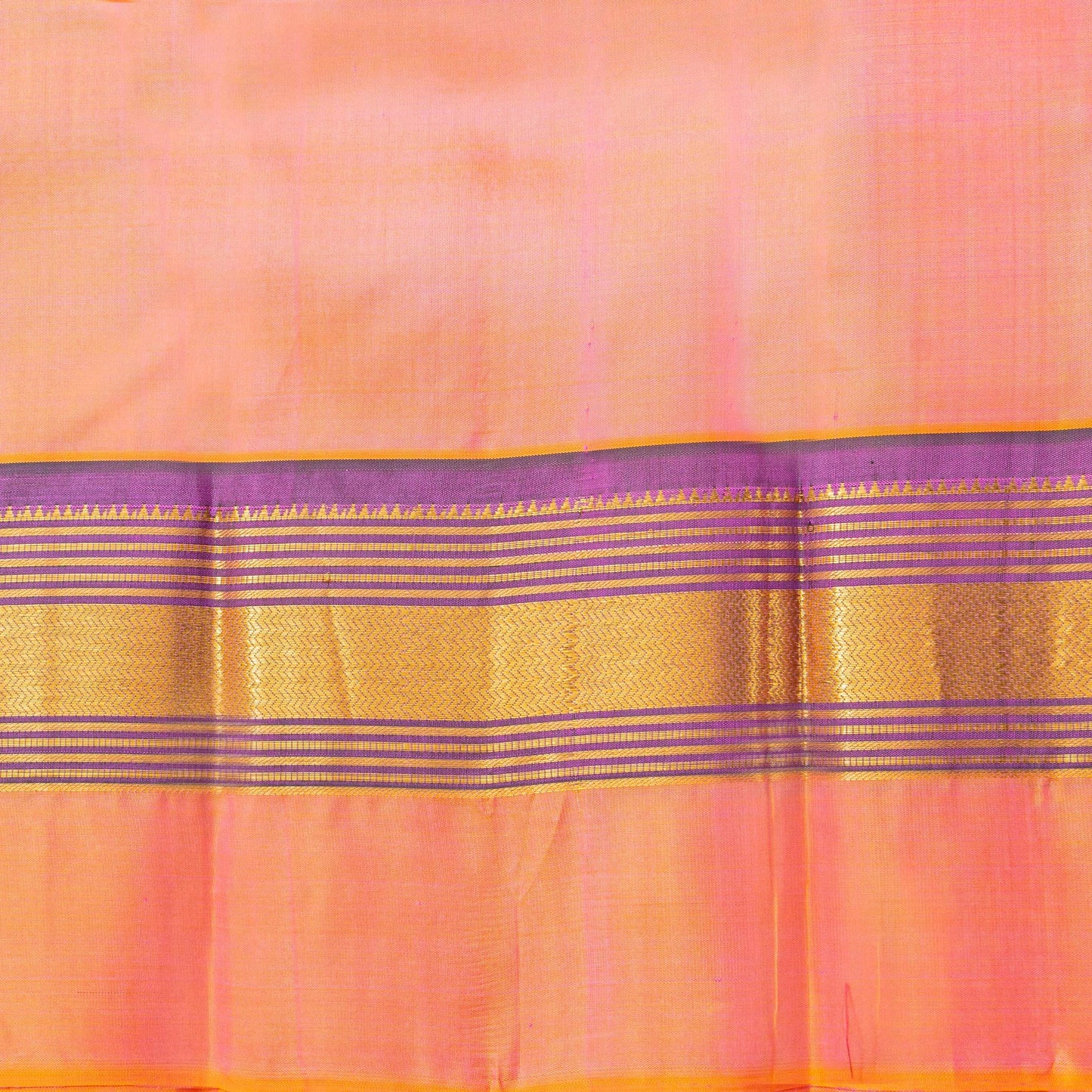 Pink And Peach Kanchipuram Silk Saree For Festive Wear PV NYC 1775