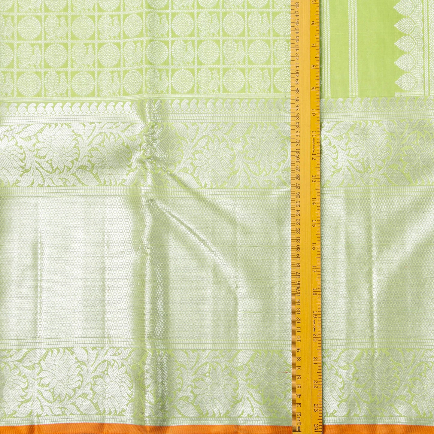 Pastel Green Kanchipuram Silk Saree For Festive Wear PV NYC 1902 - Silk Sari - Panjavarnam PV NYC 1902