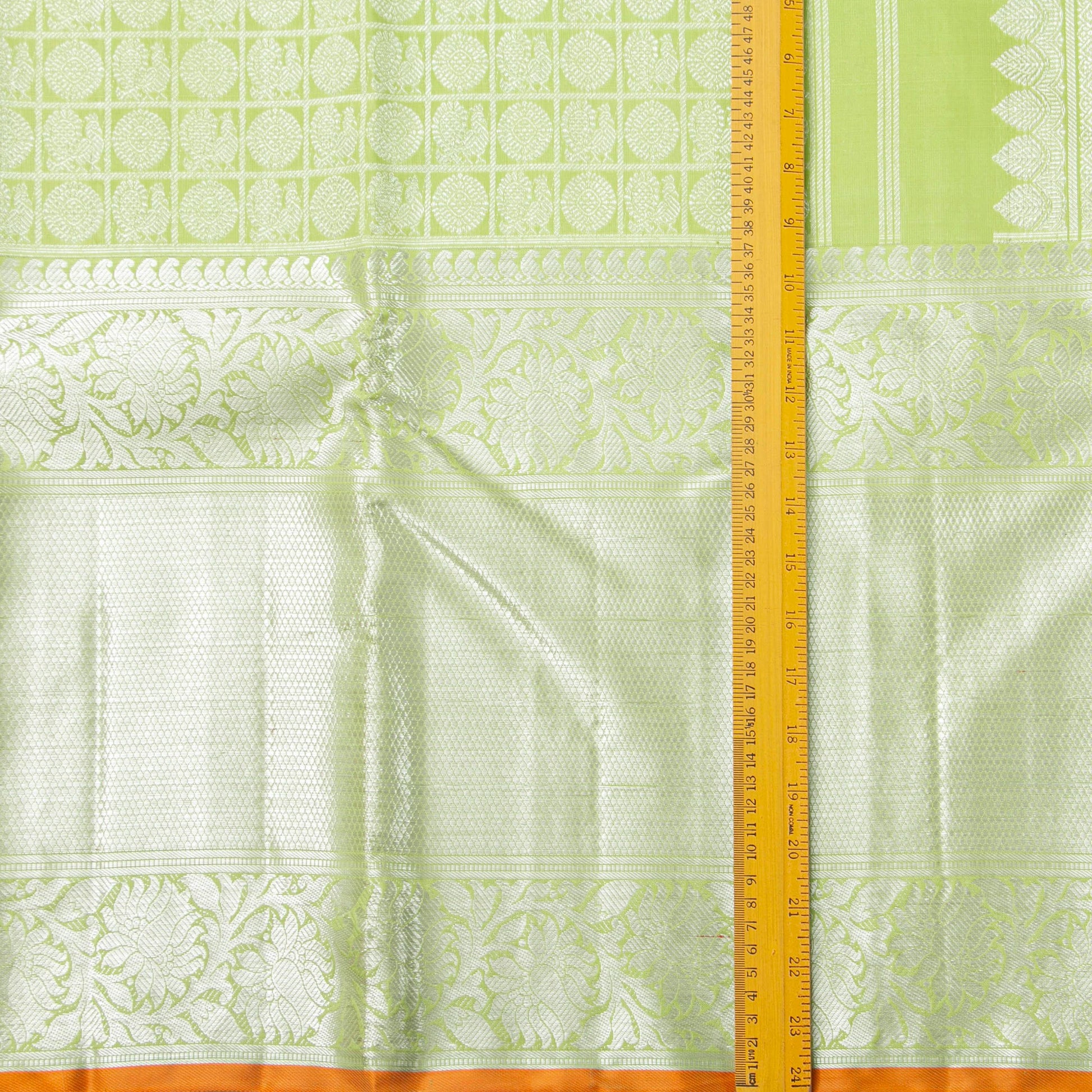 Pastel Green Kanchipuram Silk Saree For Festive Wear PV NYC 1902 - Silk Sari - Panjavarnam PV NYC 1902