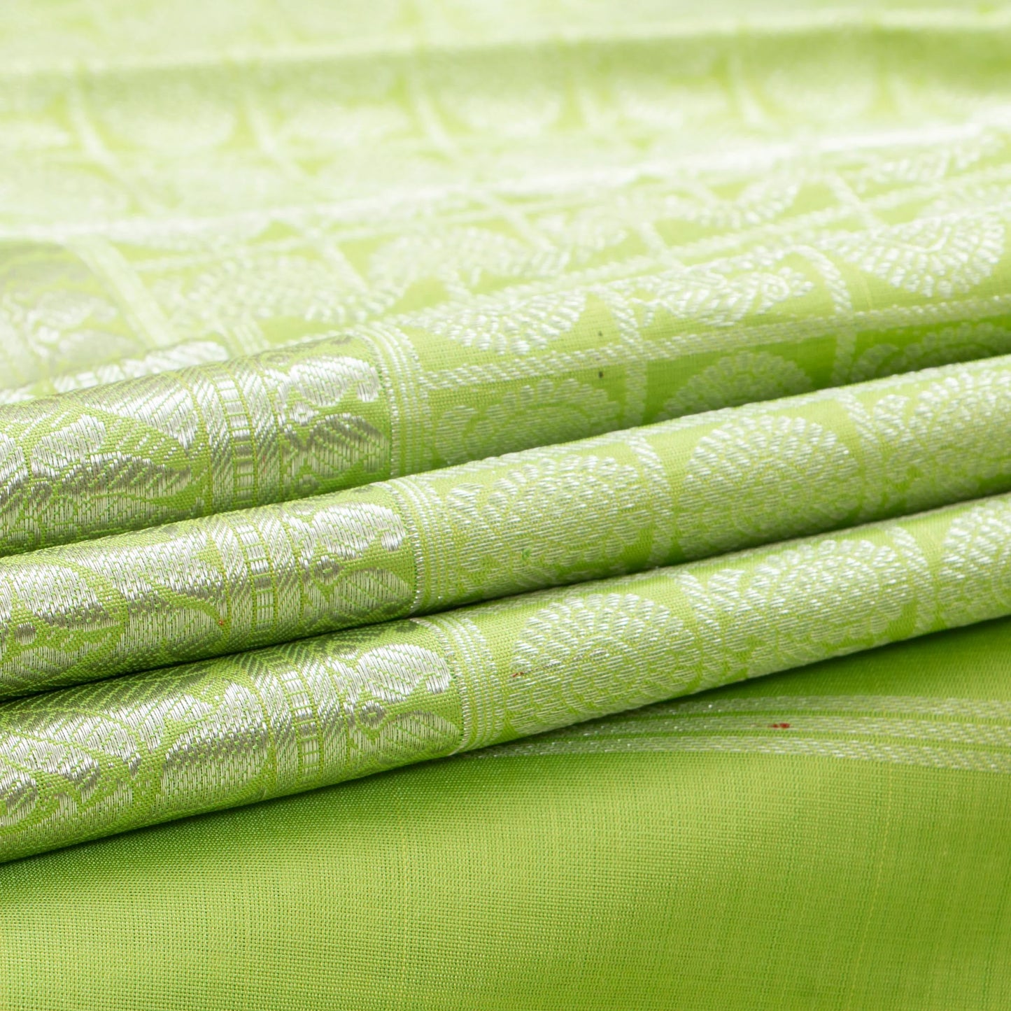 Pastel Green Kanchipuram Silk Saree For Festive Wear PV NYC 1902 - Silk Sari - Panjavarnam PV NYC 1902