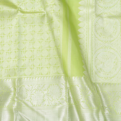 Pastel Green Kanchipuram Silk Saree For Festive Wear PV NYC 1902 - Silk Sari - Panjavarnam PV NYC 1902