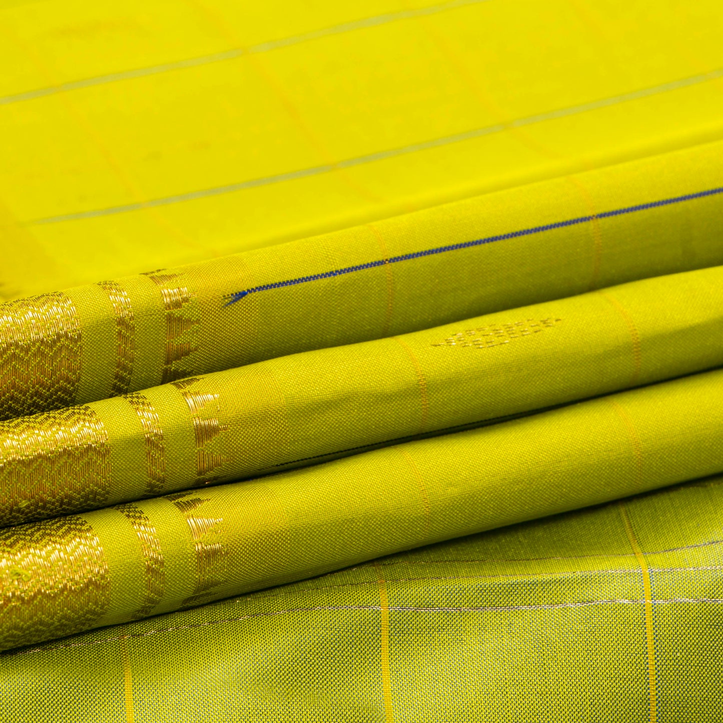 Light Green And Olive Kanchipuram Silk Saree For Festive Wear PV NYC 1861