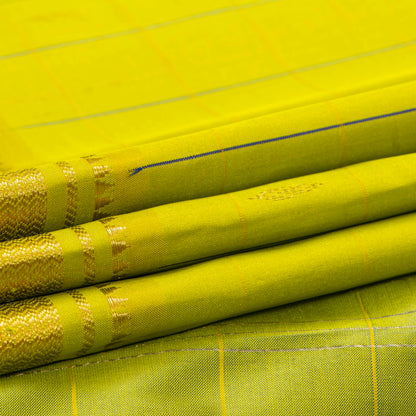 Light Green And Olive Kanchipuram Silk Saree For Festive Wear PV NYC 1861