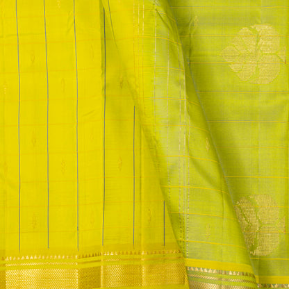 Light Green And Olive Kanchipuram Silk Saree For Festive Wear PV NYC 1861