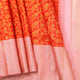 Orange And Pastel Pink Kanchipuram Silk Saree For Bridal Wear PV NYC 1764