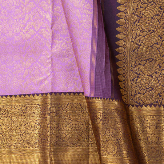 Lavender And Purple Kanchipuram Silk Saree For Bridal Wear PV NYC 1763 - Silk Sari - Panjavarnam PV NYC 1763