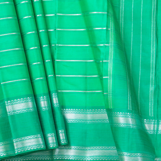 Green And Teal Kanchipuram Silk Saree For Festvie Wear PV NYC 1892