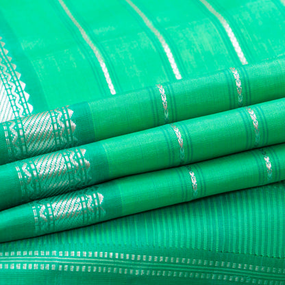 Green And Teal Kanchipuram Silk Saree For Festvie Wear PV NYC 1892