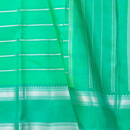 Green And Teal Kanchipuram Silk Saree For Festvie Wear PV NYC 1892