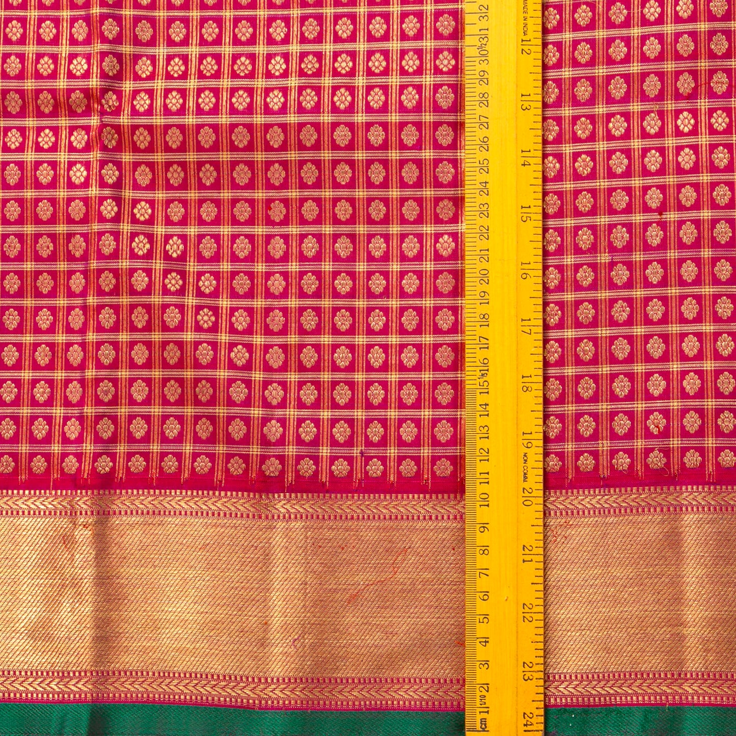 Dark Pink Kanchipuram Silk Saree In Aiyiram Butta Design For Bridal Wear PV NYC 1893