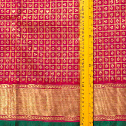 Dark Pink Kanchipuram Silk Saree In Aiyiram Butta Design For Bridal Wear PV NYC 1893