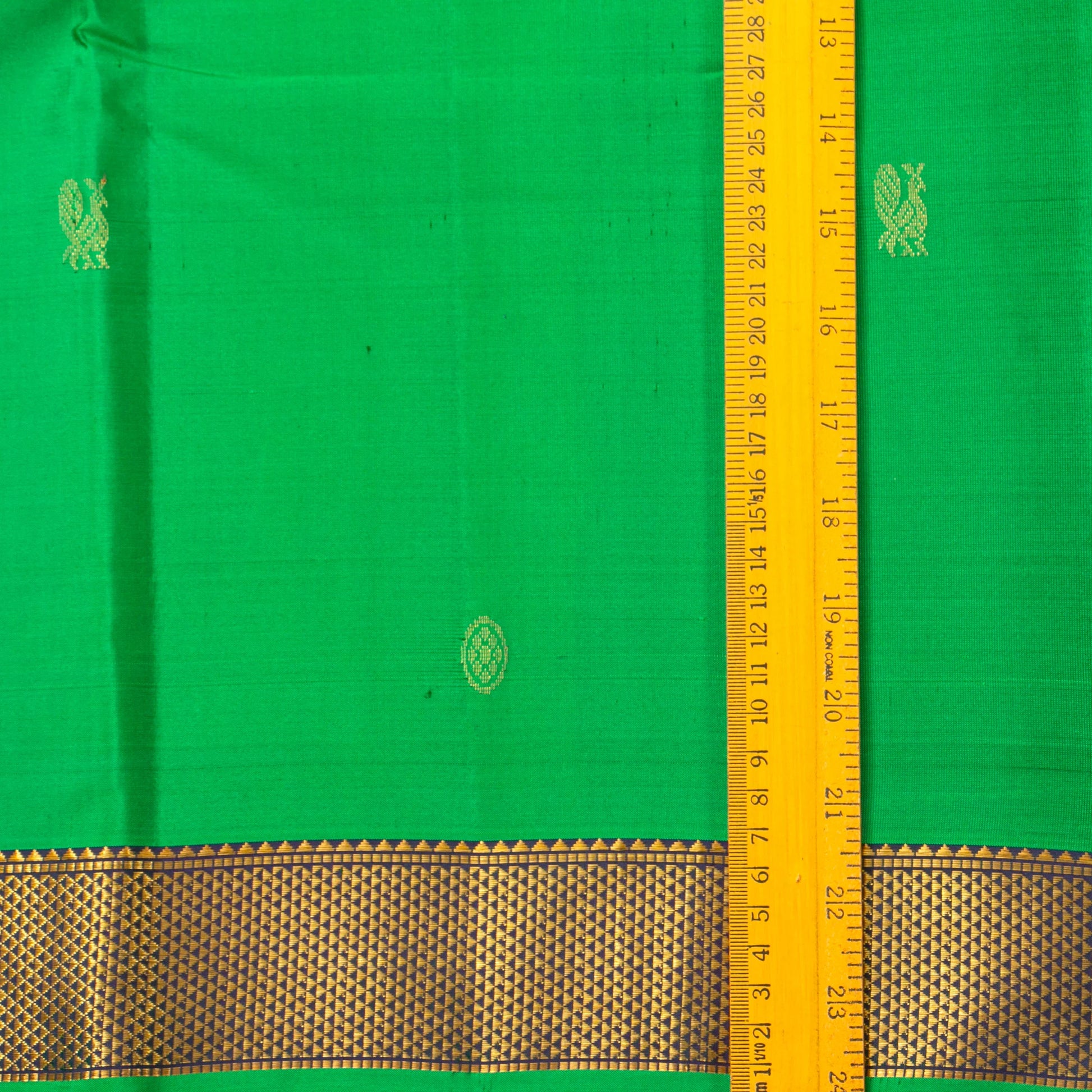 Green And Navy Blue Kanchipuram Silk Saree For Festive Wear PV NYC 1773 - Silk Sari - Panjavarnam PV NYC 1773