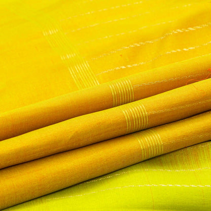Yellow And Green Kanchipuram Silk Saree For Festive Wear PV NYC 1870