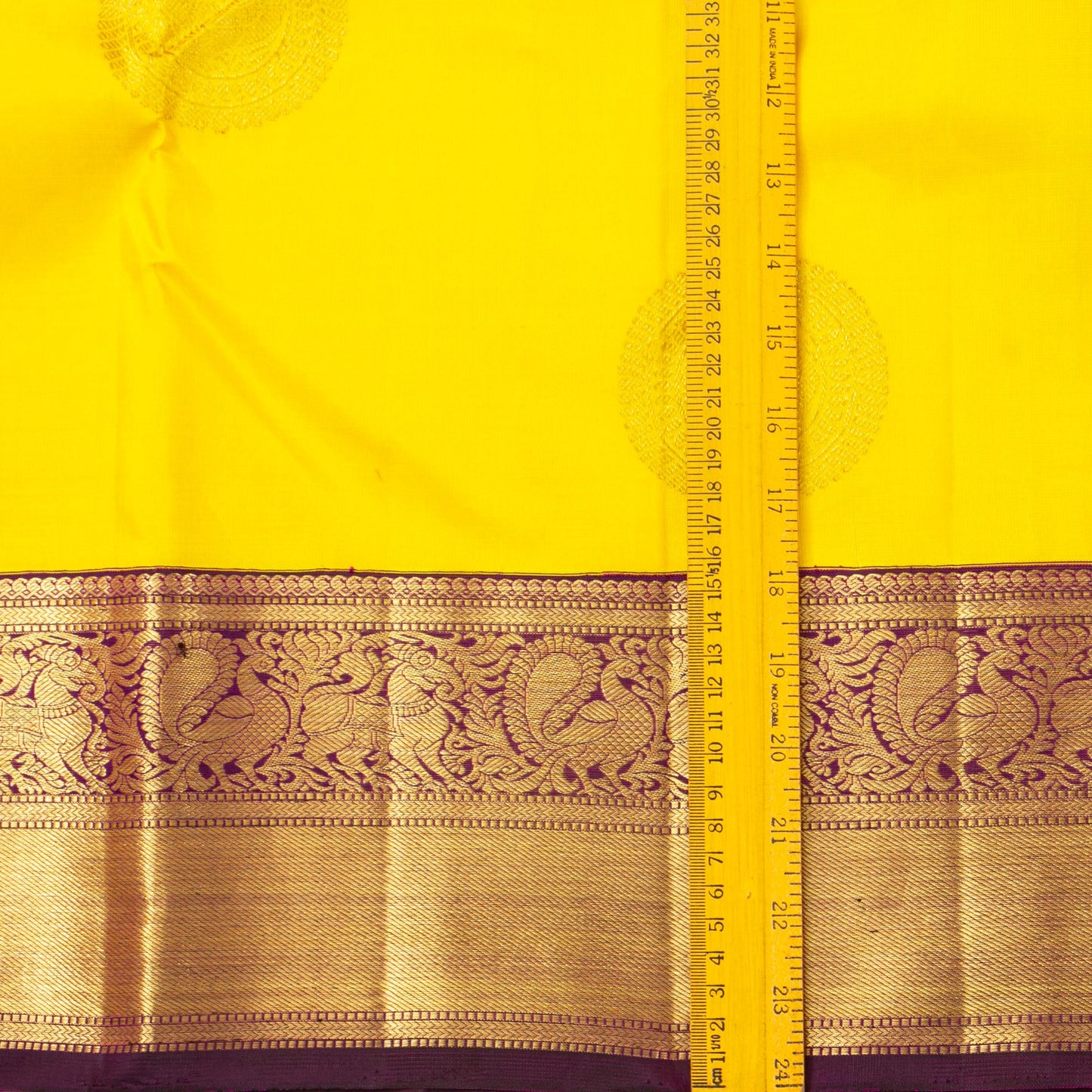 Yellow And Purple Kanchipuram Silk Saree For Wedding Wear PV NYC 1756 - Silk Sari - Panjavarnam PV NYC 1756