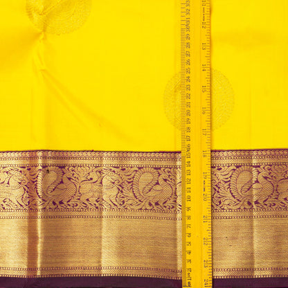 Yellow And Purple Kanchipuram Silk Saree For Wedding Wear PV NYC 1756 - Silk Sari - Panjavarnam PV NYC 1756