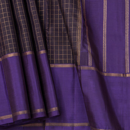 Brown And Violet Kanchipuram Silk Saree For Festive Wear PV NYC 1801