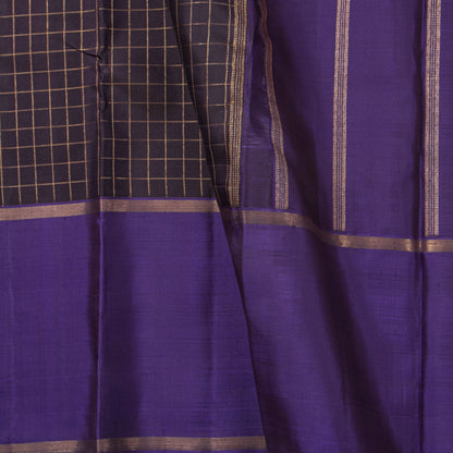 Brown And Violet Kanchipuram Silk Saree For Festive Wear PV NYC 1801