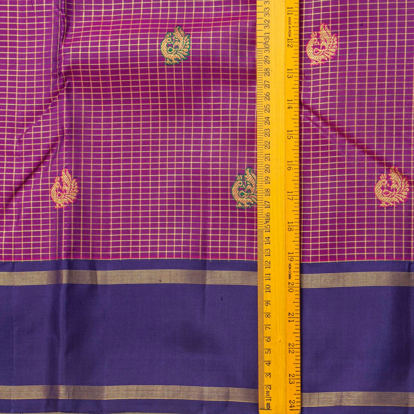 Magenta And Navy Blue Kanchipuram Silk Saree For Festive Wear PV NYC 1787