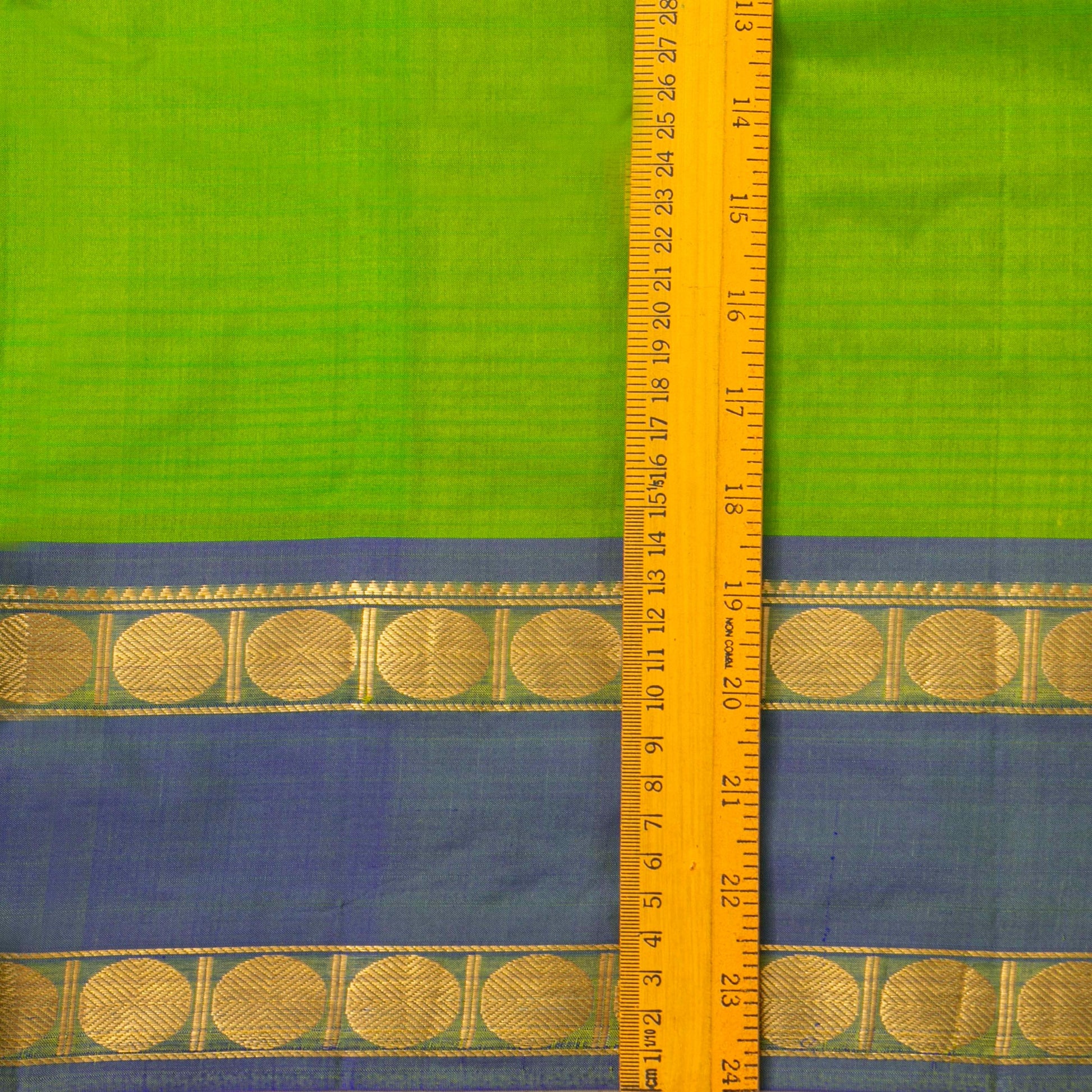 Green And Blue Kanchipuram Silk Saree For Festive Wear PV NYC 1858 - Silk Sari - Panjavarnam PV NYC 1858