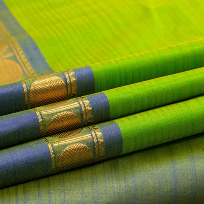 Green And Blue Kanchipuram Silk Saree For Festive Wear PV NYC 1858 - Silk Sari - Panjavarnam PV NYC 1858