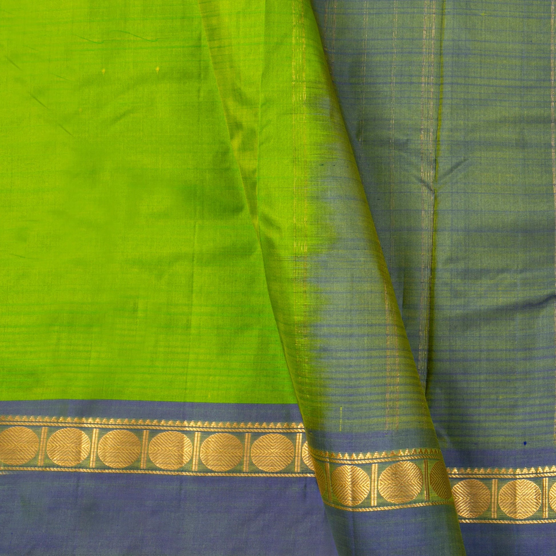 Green And Blue Kanchipuram Silk Saree For Festive Wear PV NYC 1858 - Silk Sari - Panjavarnam PV NYC 1858