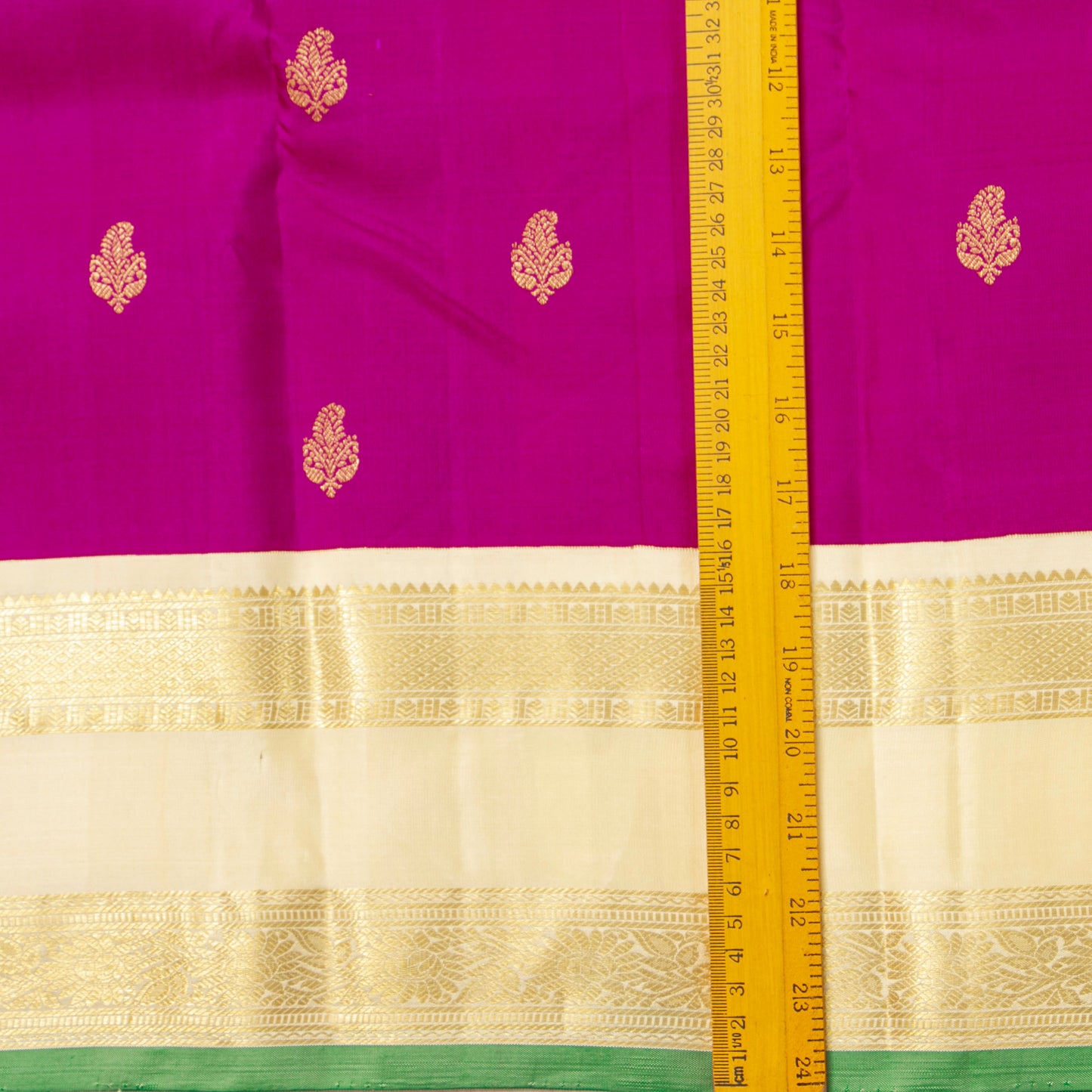 Pink And Off White Kanchipuram Silk Saree For Wedding Wear PV NYC 1794 - Silk Sari - Panjavarnam PV NYC 1794