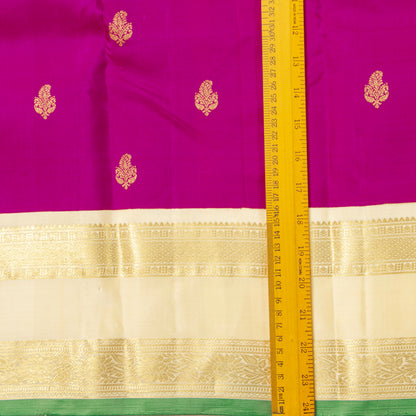 Pink And Off White Kanchipuram Silk Saree For Wedding Wear PV NYC 1794 - Silk Sari - Panjavarnam PV NYC 1794