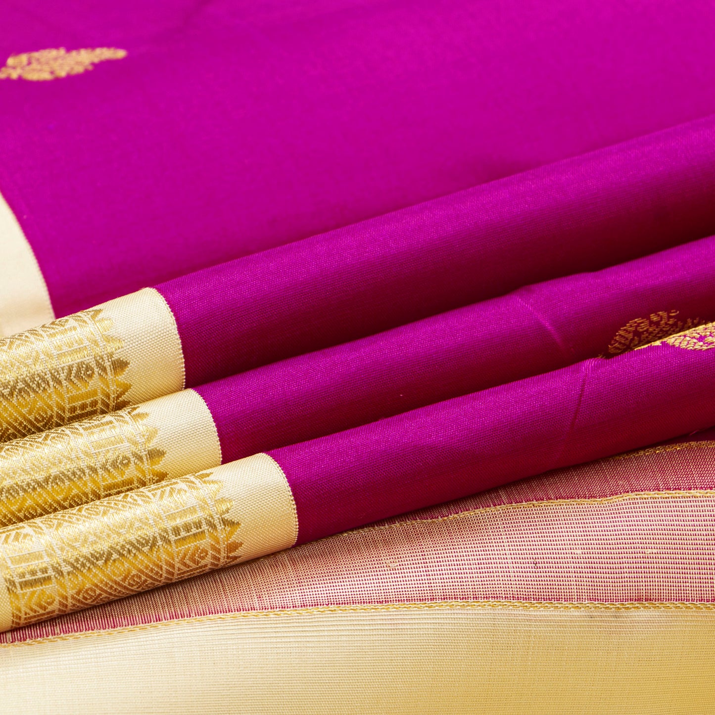 Pink And Off White Kanchipuram Silk Saree For Wedding Wear PV NYC 1794 - Silk Sari - Panjavarnam PV NYC 1794