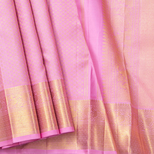 Pastel Pink Kanchipuram Silk Saree For Wedding Wear PV NYC 1765 - Silk Sari - Panjavarnam PV NYC 1765