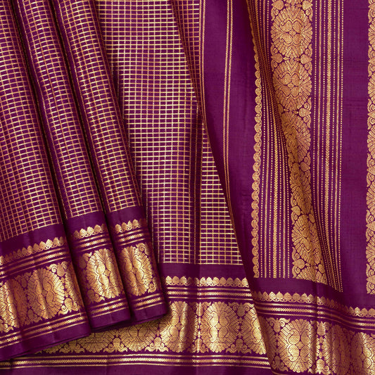 Magenta Kanchipuram Silk Saree For Wedding Wear PV NYC 1791